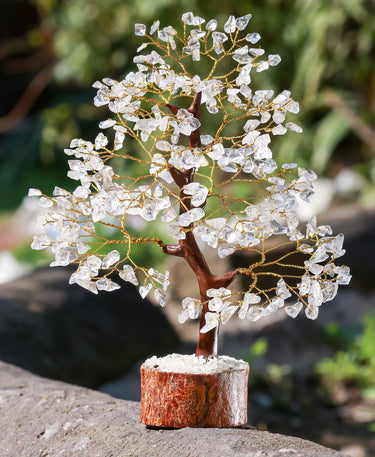 Clear Quartz Crystal Tree of Life - Chakra Tree for Positive Energy, Feng Shui Decor - Gemstone Money Bonsai Tree, Good Luck Healing Crystals - Meditation Stones, Spiritual Unique Gift 10-12